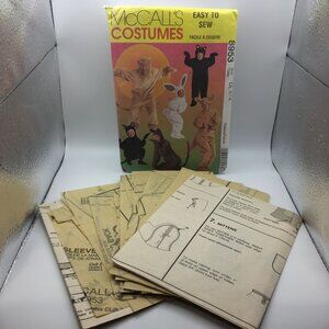 Vintage McCalls Costume 8953 Easy Sew Bunny Bear Cat Lion Kangaroo Size CL 6 7 8